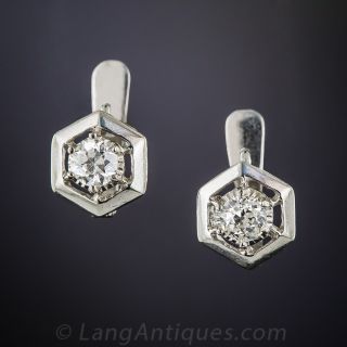 Hexagonal Diamond Earrings