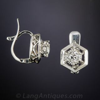 Hexagonal Diamond Earrings