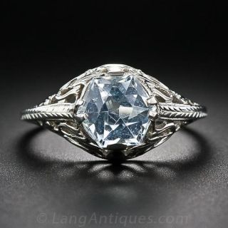 Vintage Hexagonal Aquamarine Ring