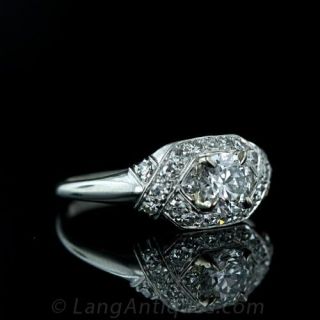 High Quality .74 Carat European Cut Diamond Engagement Ring