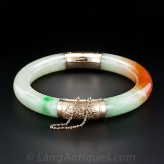 Hinged Jadeite Bangle Bracelet