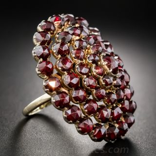 Huge Bohemian Garnet Cluster Ring