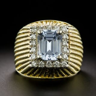  Icy Blue 3.20 Carat Ceylon Sapphire and Diamond Cocktail Ring - GIA - 3