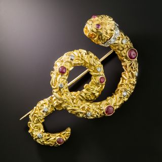 Lalaounis Ruby and Diamond Chimera Brooch - 2