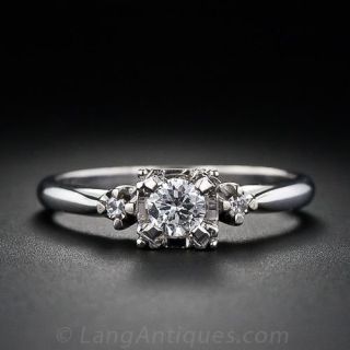 Illusion Set .25 Carat Diamond Engagement Ring - 2