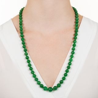 Imperial Natural Burmese Jade Bead Necklace