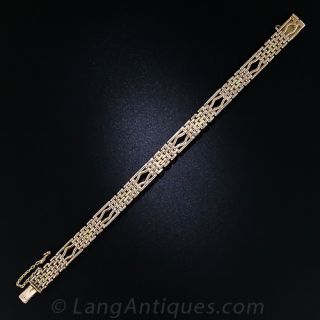 Imperial Russian Rose and Yellow Gold Gate Link Bracelet