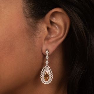 Imperial Topaz Diamond Drop Earrings