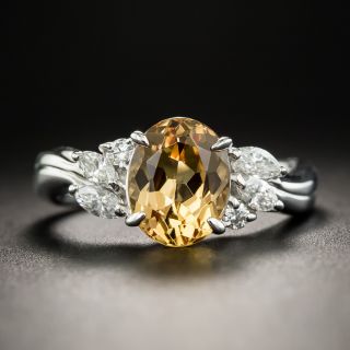 Imperial Topaz Diamond Platinum Ring - 1