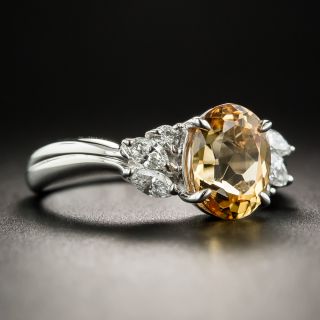 Imperial Topaz Diamond Platinum Ring
