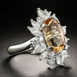 Imperial Topaz, Platinum and Diamond Cocktail Ring