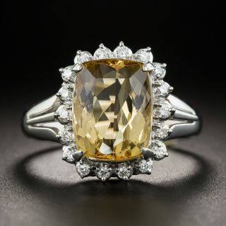 Imperial Topaz Platinum Diamond Ring - 1