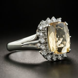 Imperial Topaz Platinum Diamond Ring