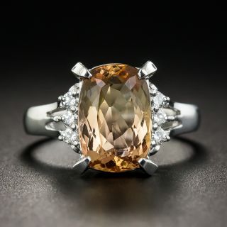 Imperial Topaz Platinum Diamond Ring