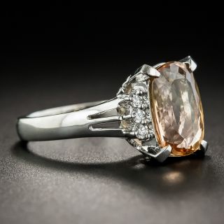 Imperial Topaz Platinum Diamond Ring