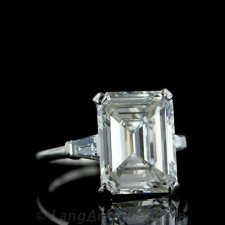 Impressive Emerald Cut Diamond Estate Ring