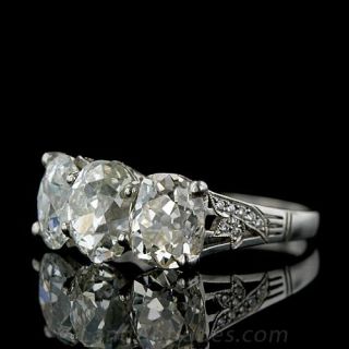 Impressive Three Cushion Cut Diamond Estate Ring