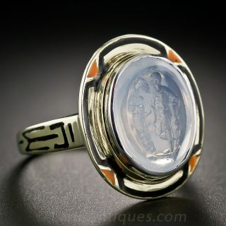 Intaglio Moonstone Ring