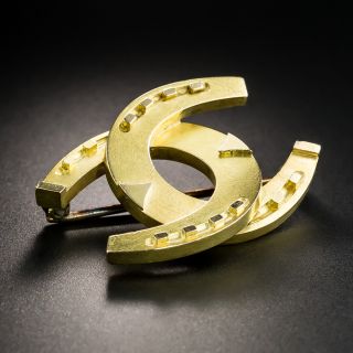 Interlocking Double Horseshoe Brooch - 1