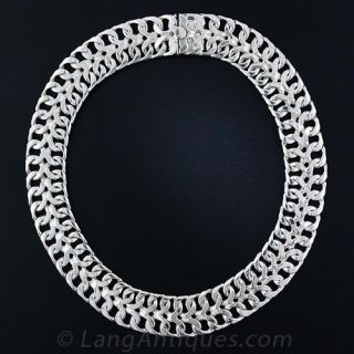 Interlocking Mexican Sterling Necklace and Bracelet Set