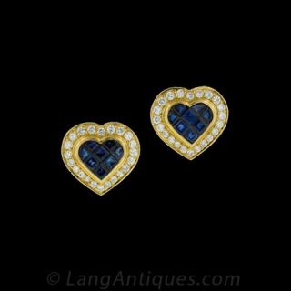 Sapphire Gold Earrings 
