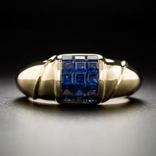 Invisibly Set Sapphire Roll Over Ring - 2