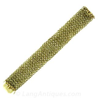 18 Karat Yellow Gold Mesh Bracelet Main View