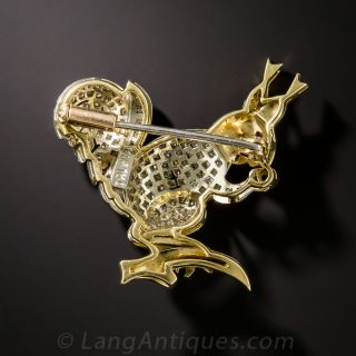 Italian 18K and Diamond Squirrel Brooch