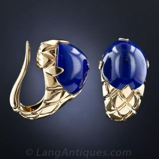 Italian 18k and Lapis Earrings