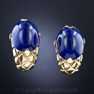 Italian 18k and Lapis Earrings