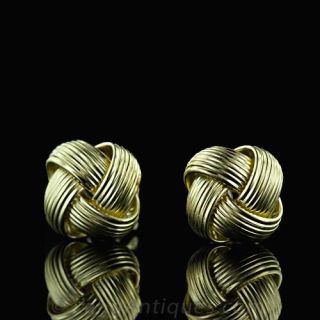 Italian 18K Gold Knot Earrings Main View