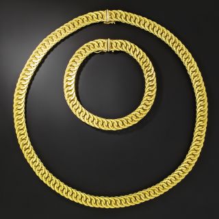 Italian 18K Necklace And Bracelet Set - 2