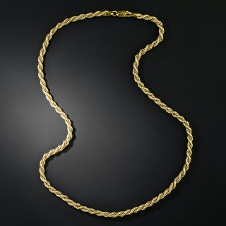 Italian 18K Two-Tone Rope Chain Necklace - 2