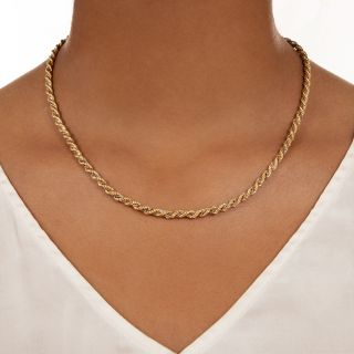 Italian 18K Two-Tone Rope Chain Necklace