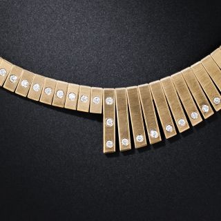 Italian Diamond Fan Necklace