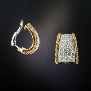 Italian Diamond Hoop Earrings - 1