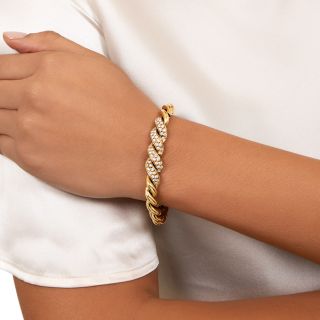 Italian Diamond Macaroni Link Bracelet