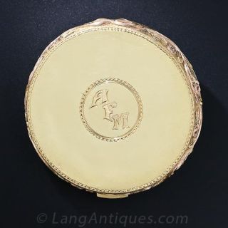 Italian Four-Color Gold, Ruby and Diamond Compact