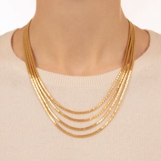 Italian Four-Strand Spaghetti Necklace