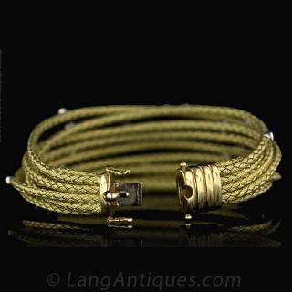 Italian Gold and Diamond Woven Multi-Cord Bracelet