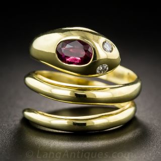 Italian Ruby Snake Ring by Leo Pizzo