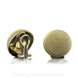 Italian Textural Button Motif Earrings
