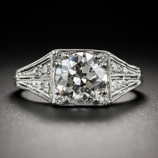 J.E. Caldwell 1.75 Carat  Platinum Diamond Art Deco Engagement Ring