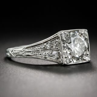 J.E. Caldwell 1.75 Carat  Platinum Diamond Art Deco Engagement Ring