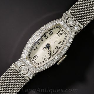 J.E. Caldwell & Co. Platinum and Diamond Art Deco Watch 