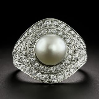 J.E. Caldwell Edwardian Natural Pearl and Diamond Ring - GIA - 3
