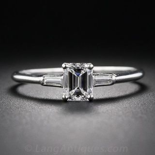 J. E. Caldwell Mid-Century Emerald-Cut Diamond Ring