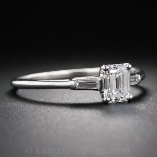 J. E. Caldwell Mid-Century Emerald-Cut Diamond Ring
