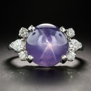 J.E. Caldwell No-Heat Color-Change Ceylon Star Sapphire Platinum Diamond Ring 
