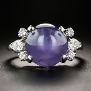 J.E. Caldwell No-Heat Color-Change Ceylon Star Sapphire Platinum Diamond Ring 